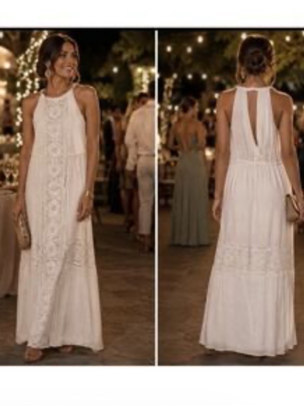 Skies are Blue Kinsey Crochet Detail Maxi Dress M